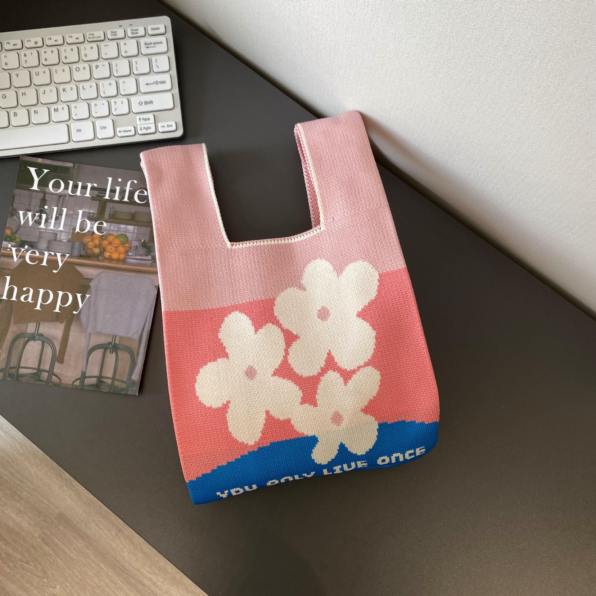 【ベストバッグ】カラーブロックフラワー3