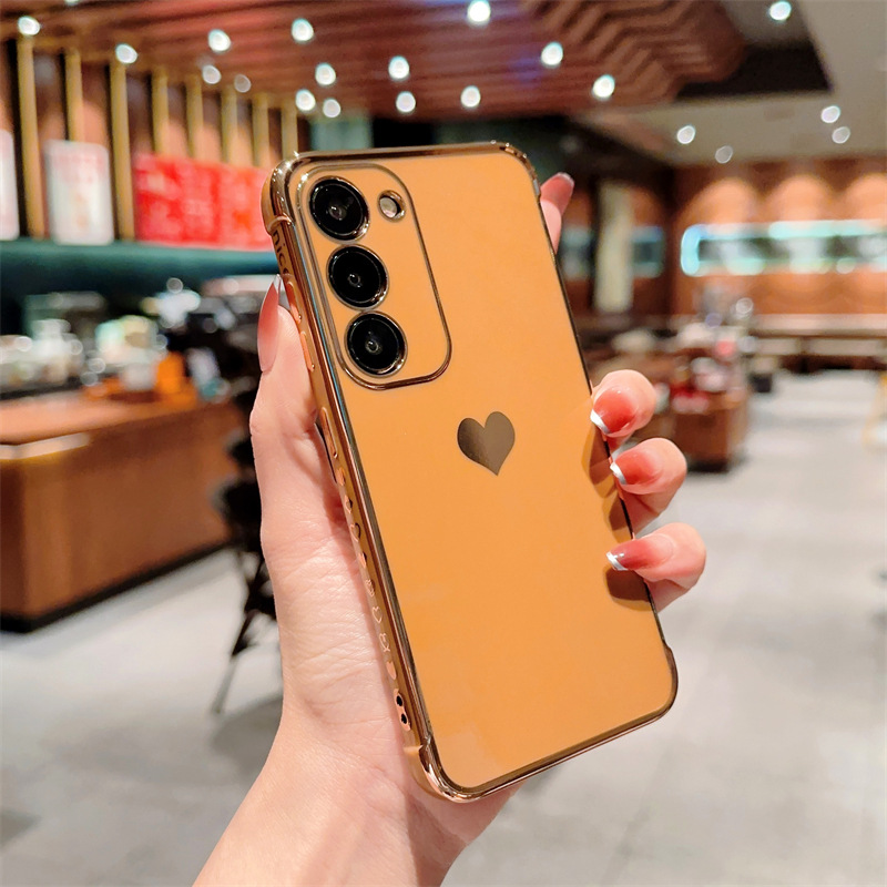 暖光ブラウン側愛-転倒防止6d電気めっきソフトケース