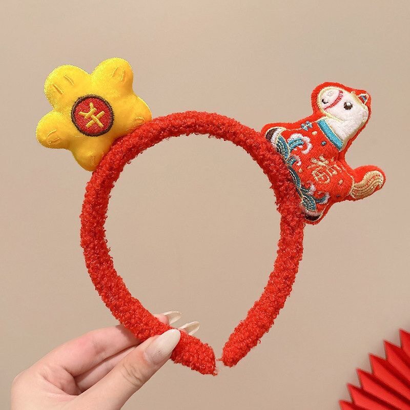 63#ぬいぐるみイエローフラワーポニーヘッドバンド