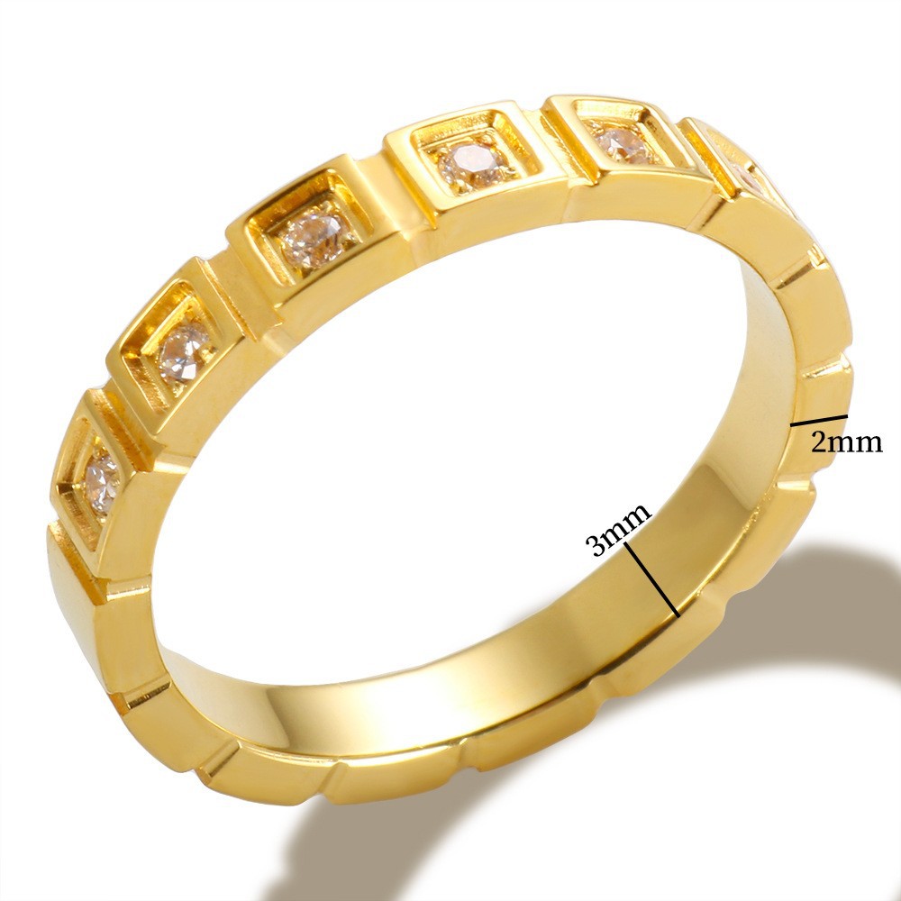 3mm ゴールド ギア リング