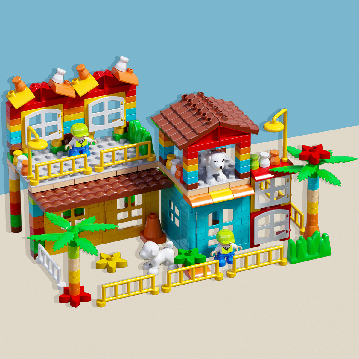 258 個の大きな粒子のシーン スライド ビルディング ブロック