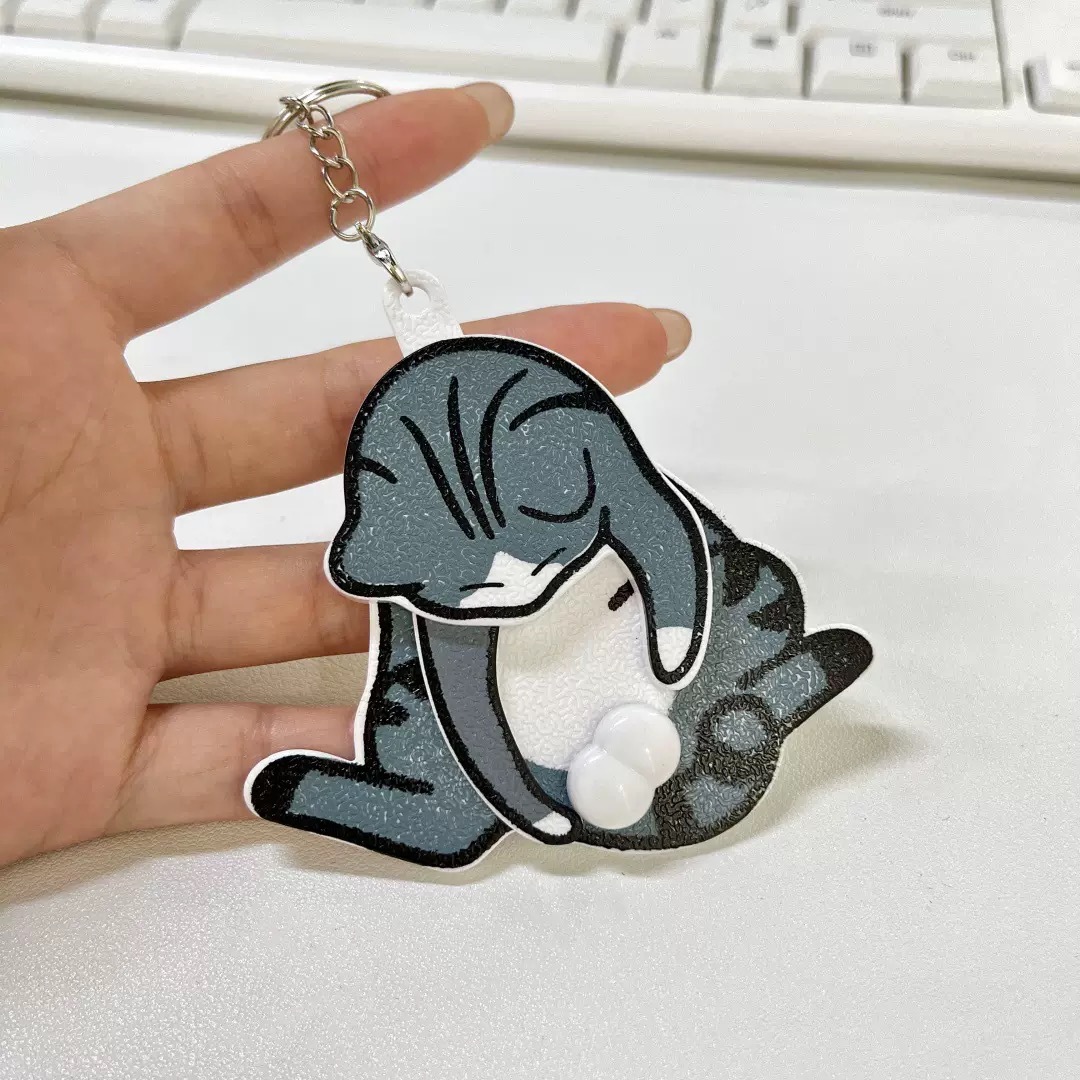 【グレー1】たまご猫ペンダント