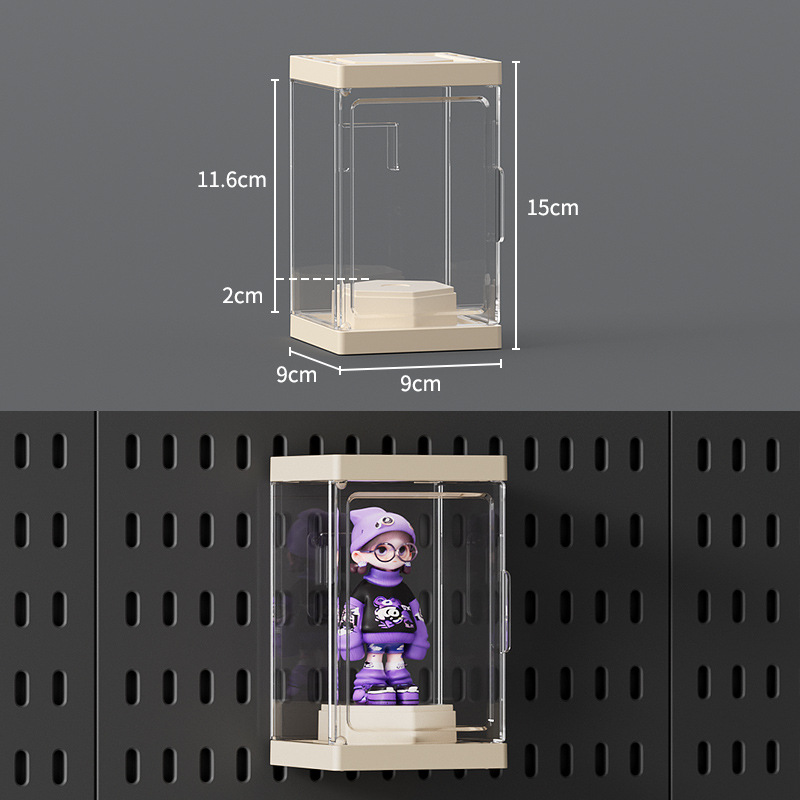 【収納ボックス】9×9cm フィギュアボックス アプリコットイエロー