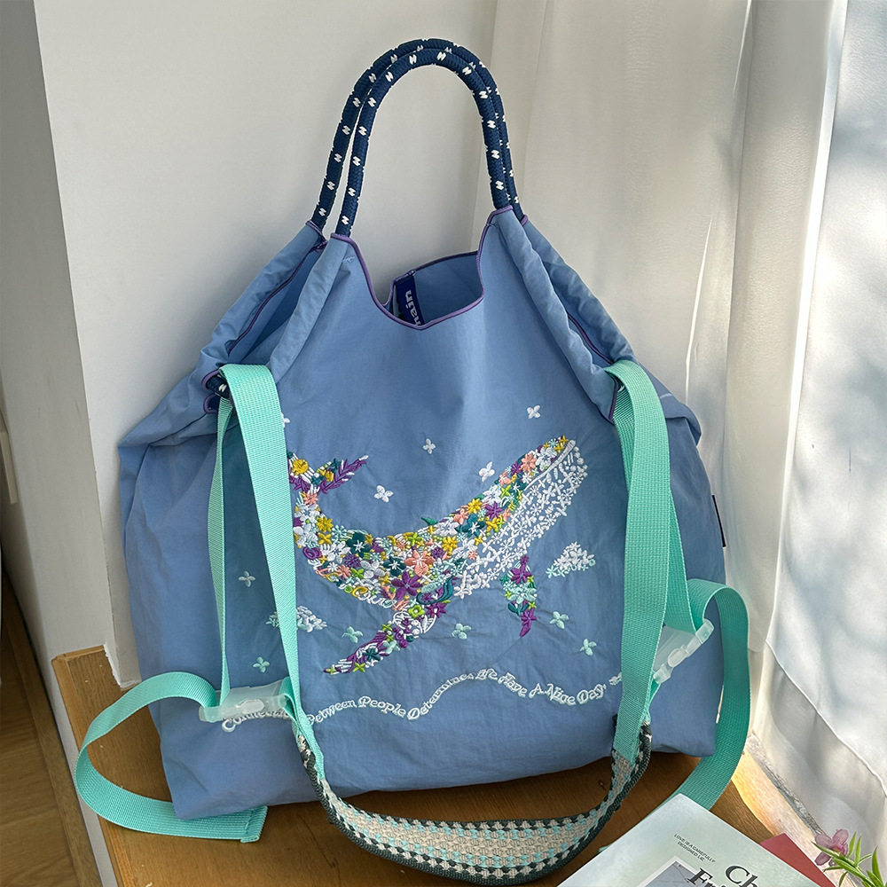 水色・花鯨【ベージュジャガードショルダーストラップ付き】