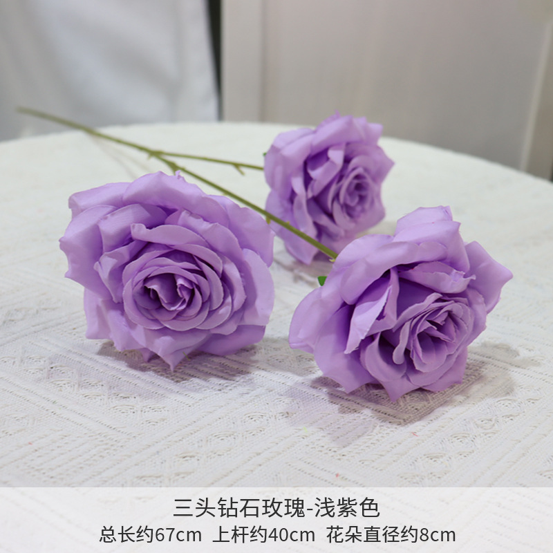 薄紫の三頭ダイヤモンドのバラ