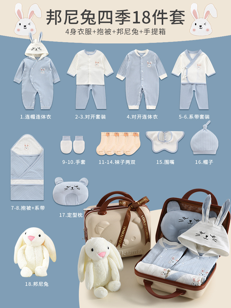 Qiantu Wuliang Four Seasons ブルー 18 点セット (パスワードボックス + うさぎ年カスタマイズ人形)⚑