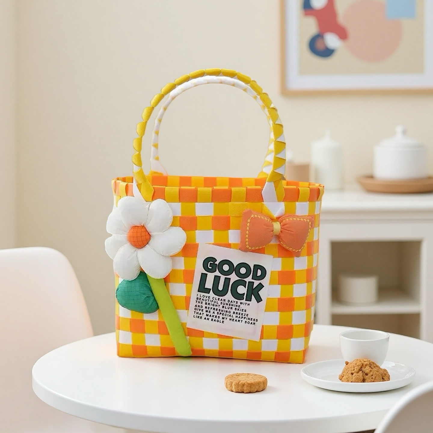 オレンジ、イエロー、ホワイトの配色（ひまわり）