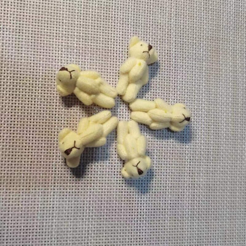 4.5cm イエロー ラメ入りテディベア