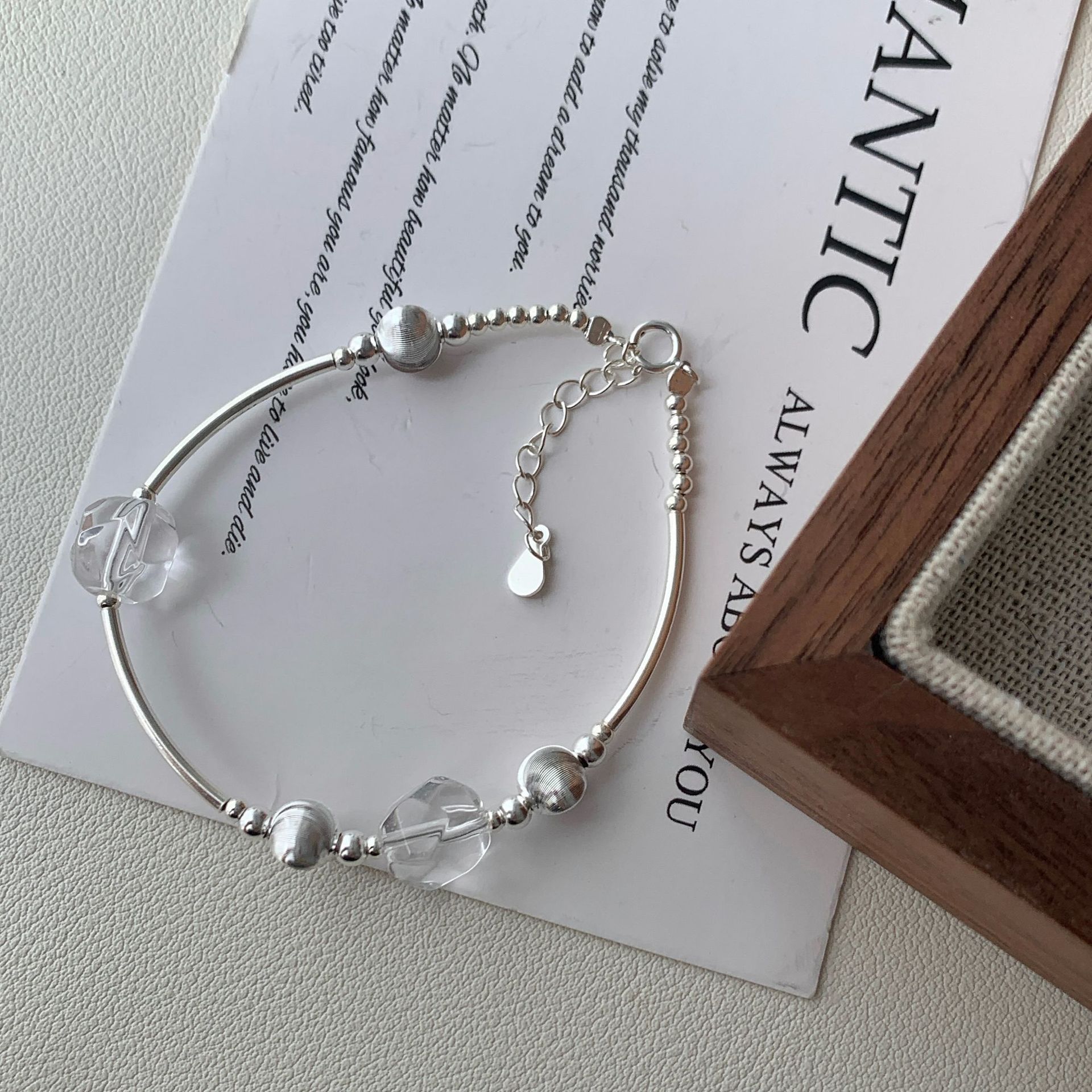 不規則な白水晶ブレスレット