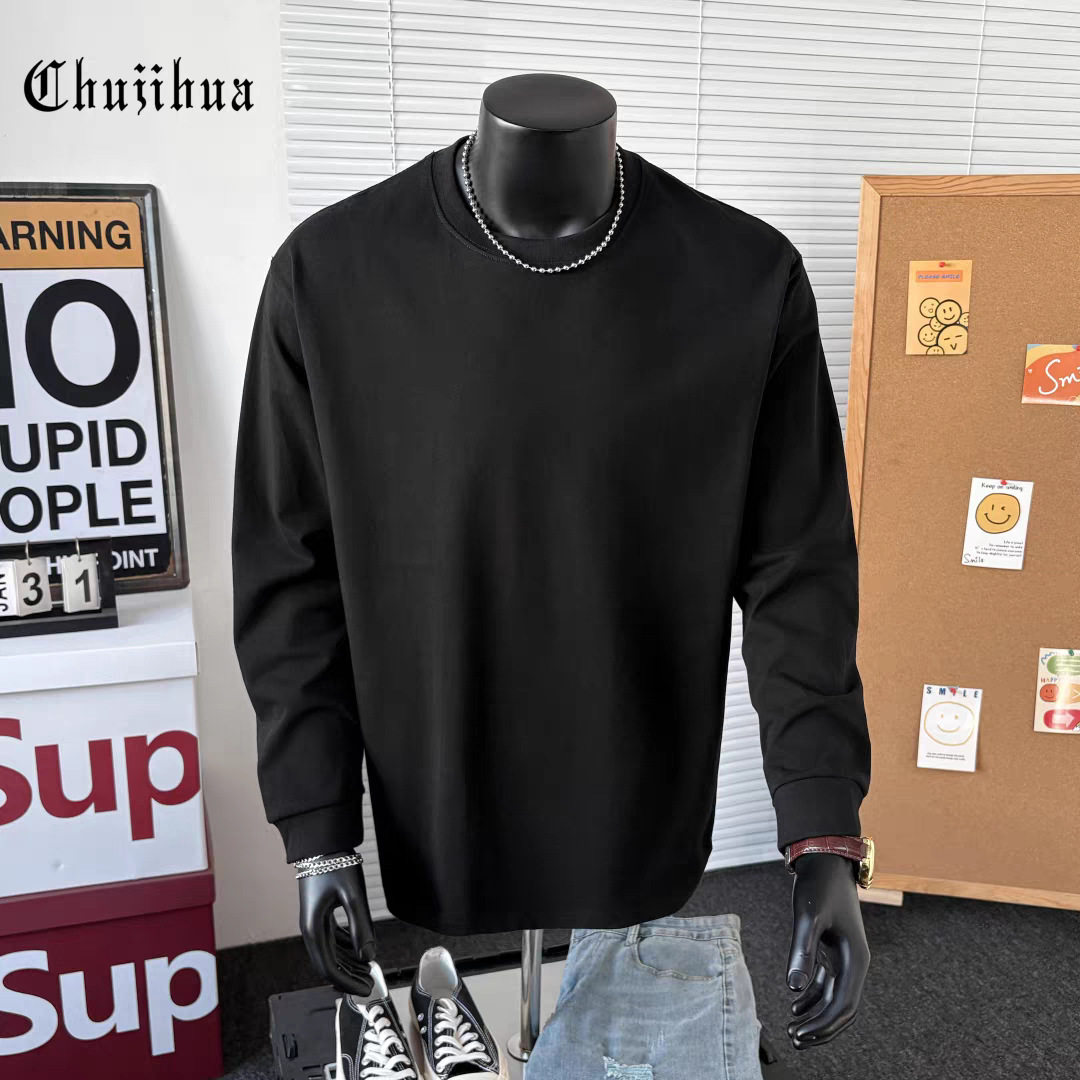 黒色【400G ヘビーウェイト リブ編み長袖】