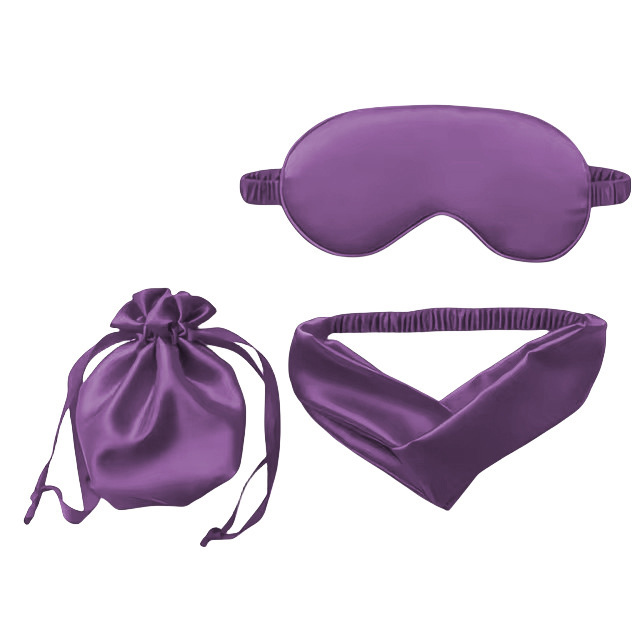 【3点セット】ダークパープル+収納袋+ヘアゴム