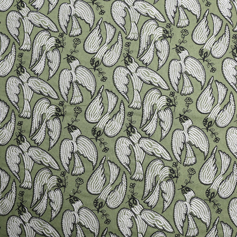 E21606 グリーン（ドア幅125cm、綿90％、麻10％）