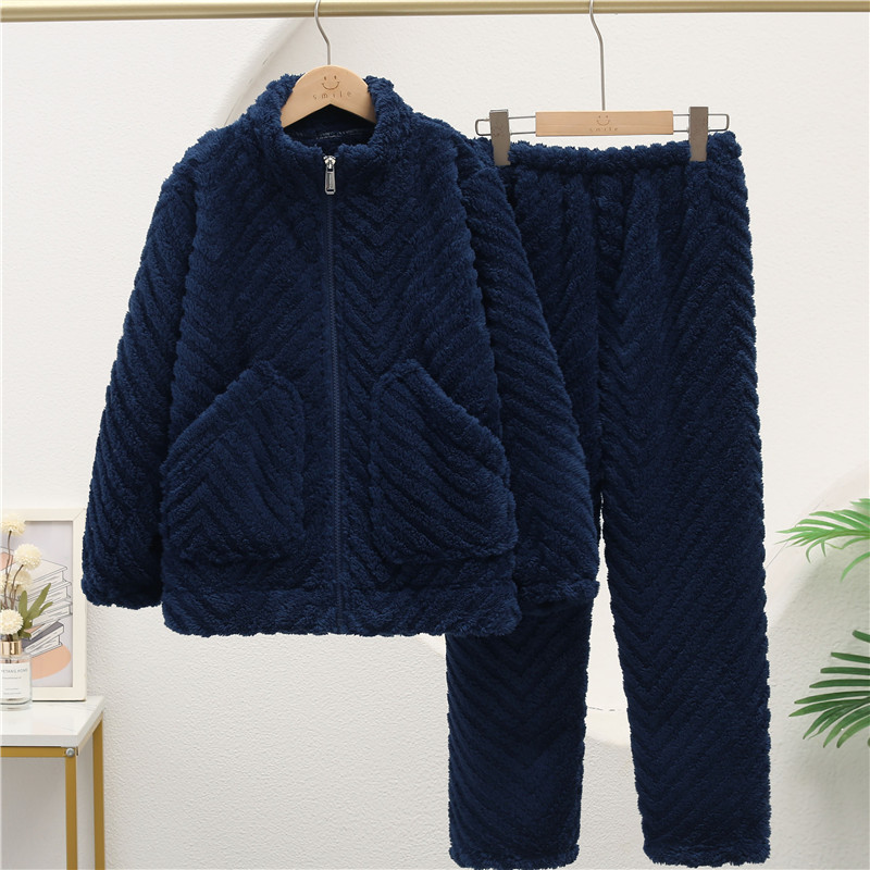 ウェーブ柄プラスベルベット ネイビーブルー メンズ