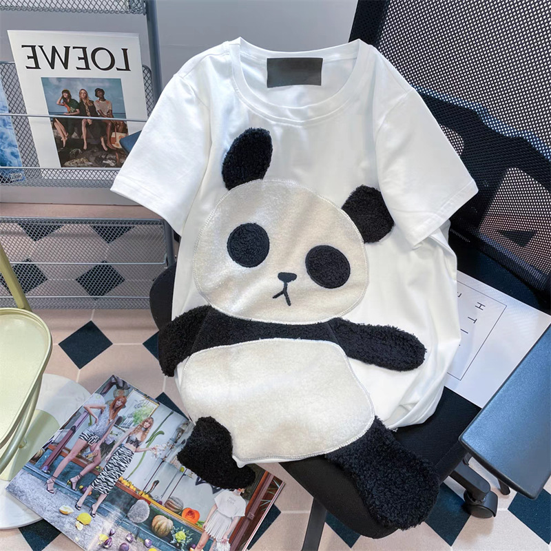 父の立体パンダtシャツ (高品質)