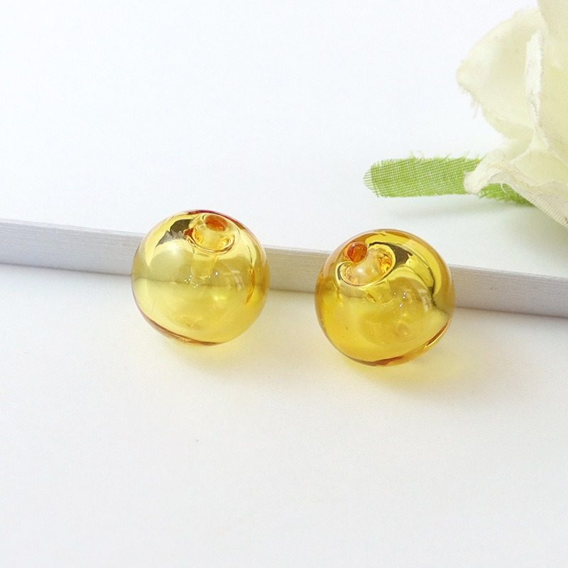 単穴漏れ防止黄色ガラス エッセンシャル オイル ビーズ