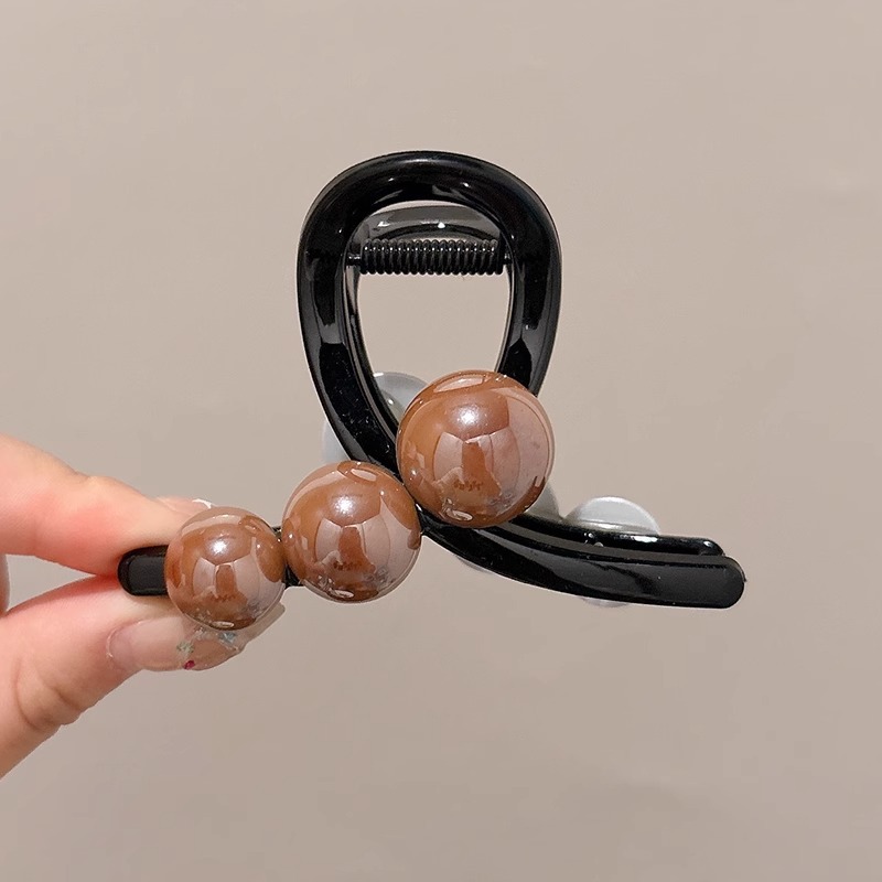 2#茶底クリップ 8cm 【ダークコーヒーパール】