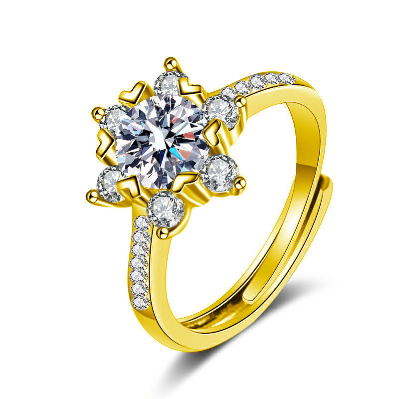 スノーフレークリング（ゴールドカラー）