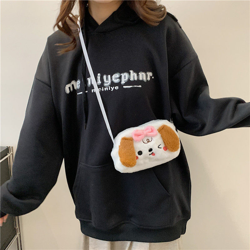 携帯電話バッグブラウン耳犬