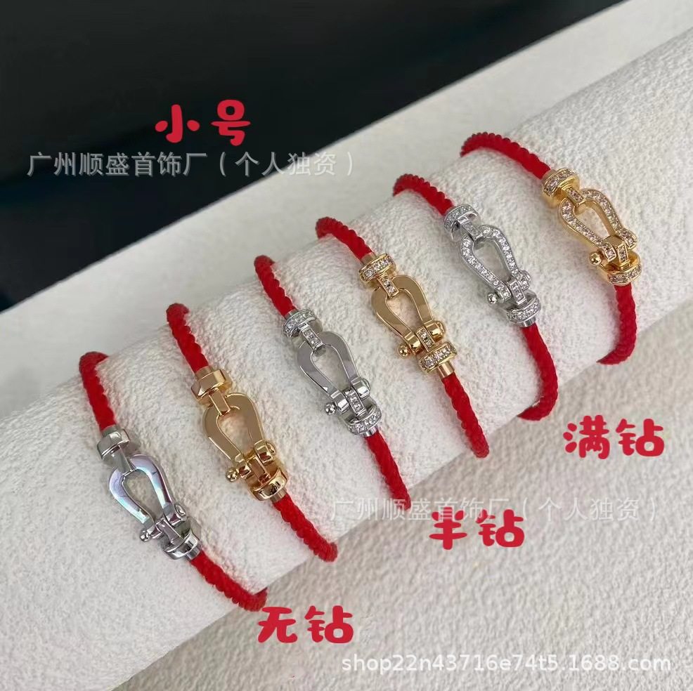 Sサイズ-レッドロープ-ローズゴールド-フルダイヤモンド