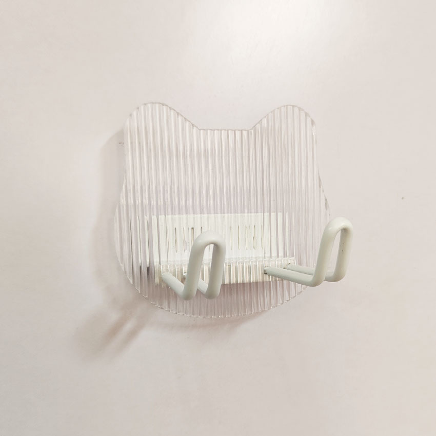 パンチング・パンチング不要 - アクリル白クマヘアドライヤーホルダー(ダブルポール) 返品・交換不可