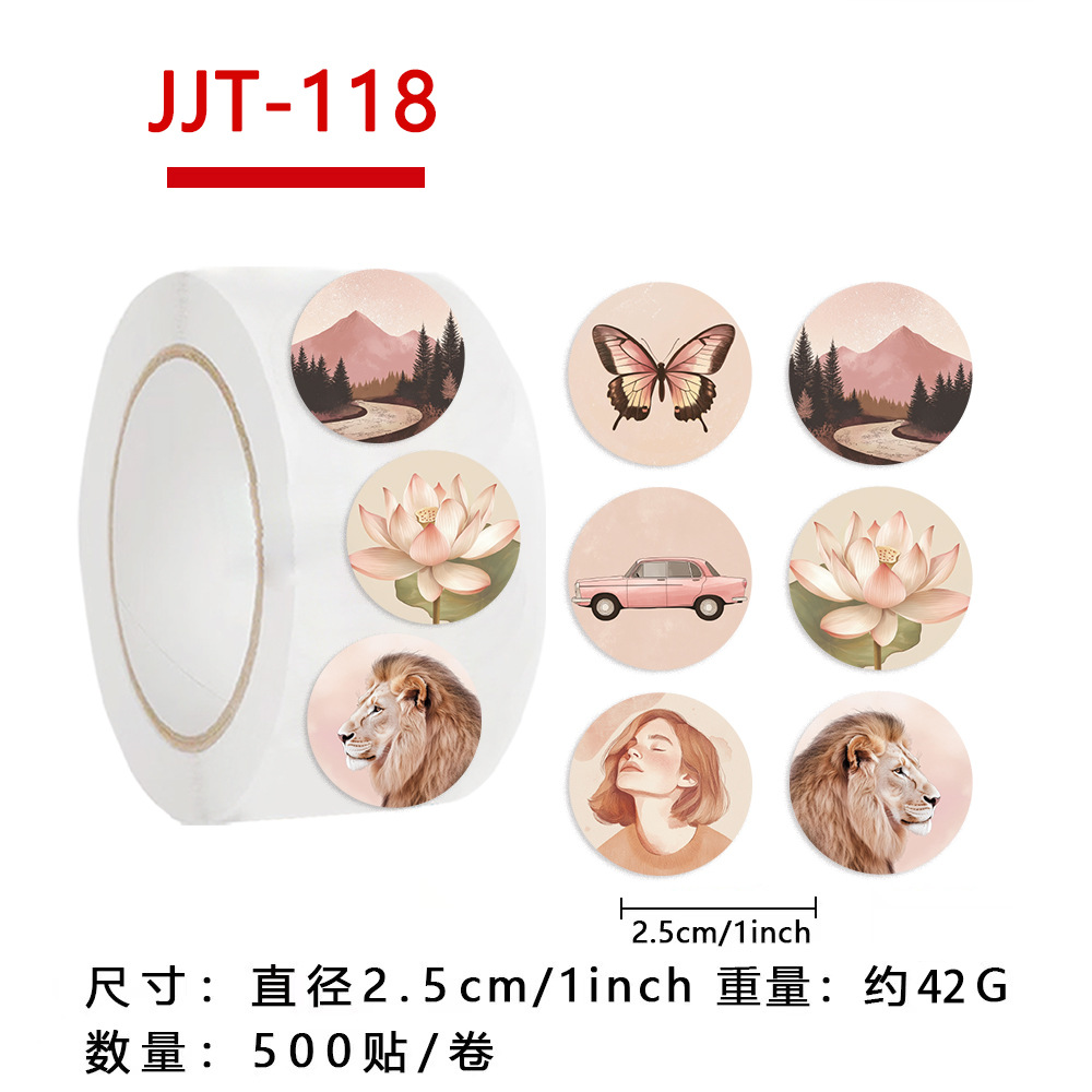JJT118(レトロプリント柄)、ステッカー500枚