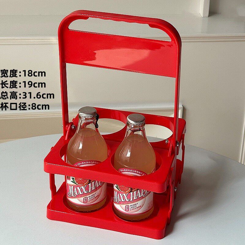 4仕切ハンドルバスケット【レッド】