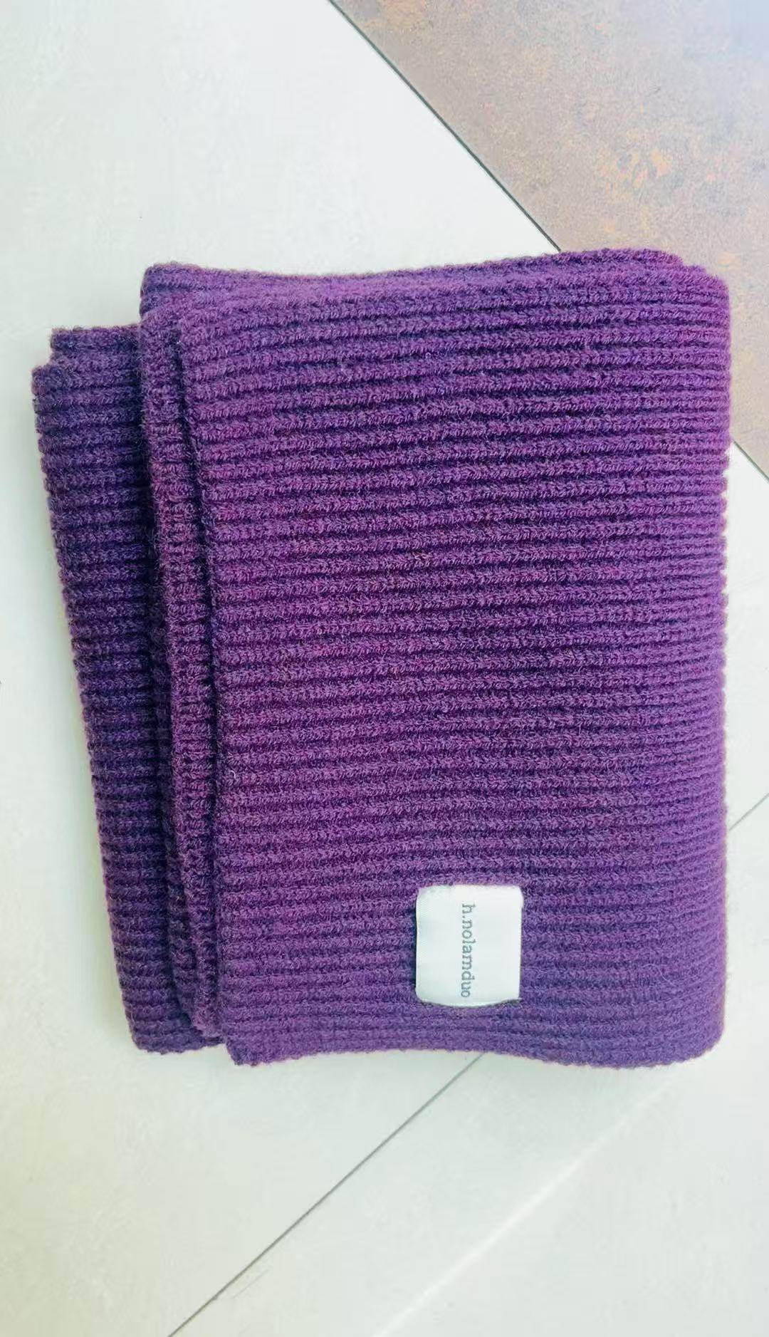 小さな布ラベル無地（ソースパープル）