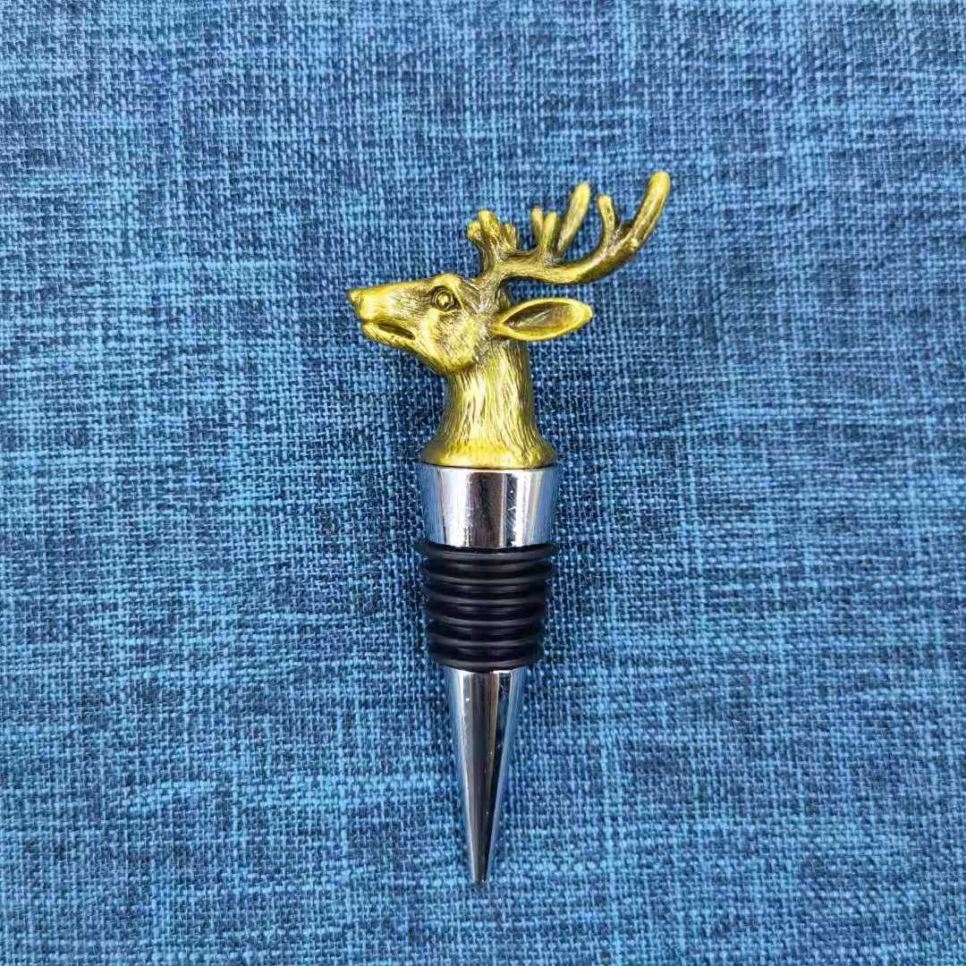 青古色鹿頭酒瓶栓
