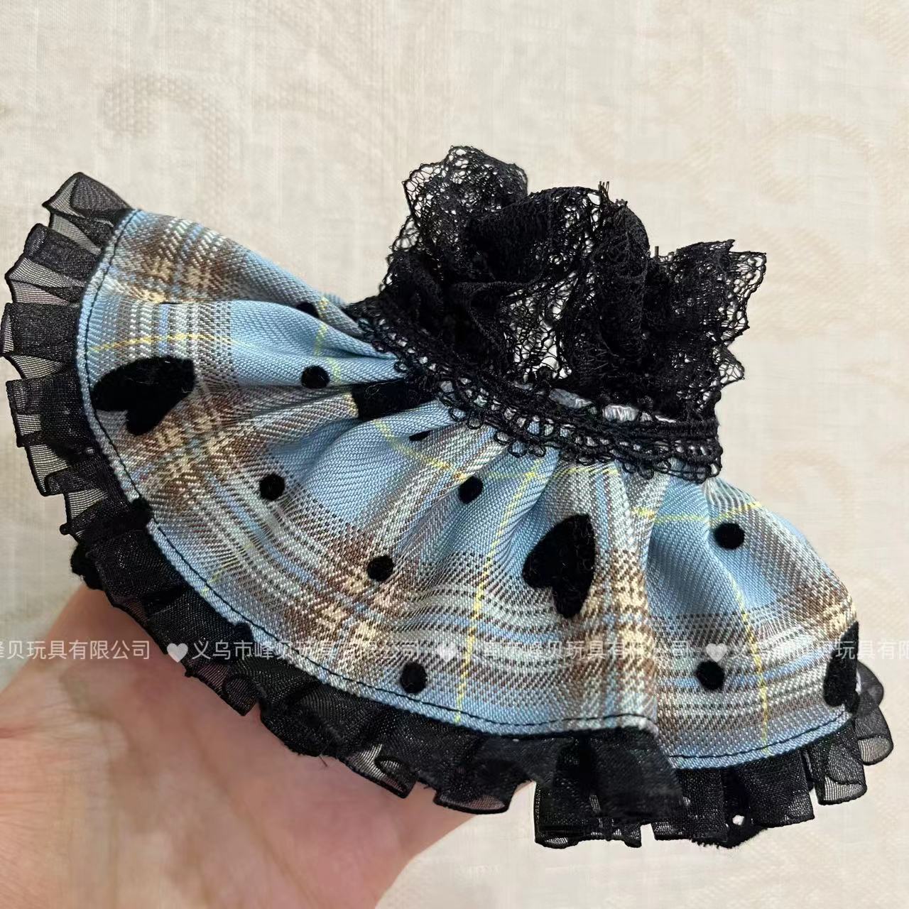 黒のサスペンダーチェック柄プリンセスドレス