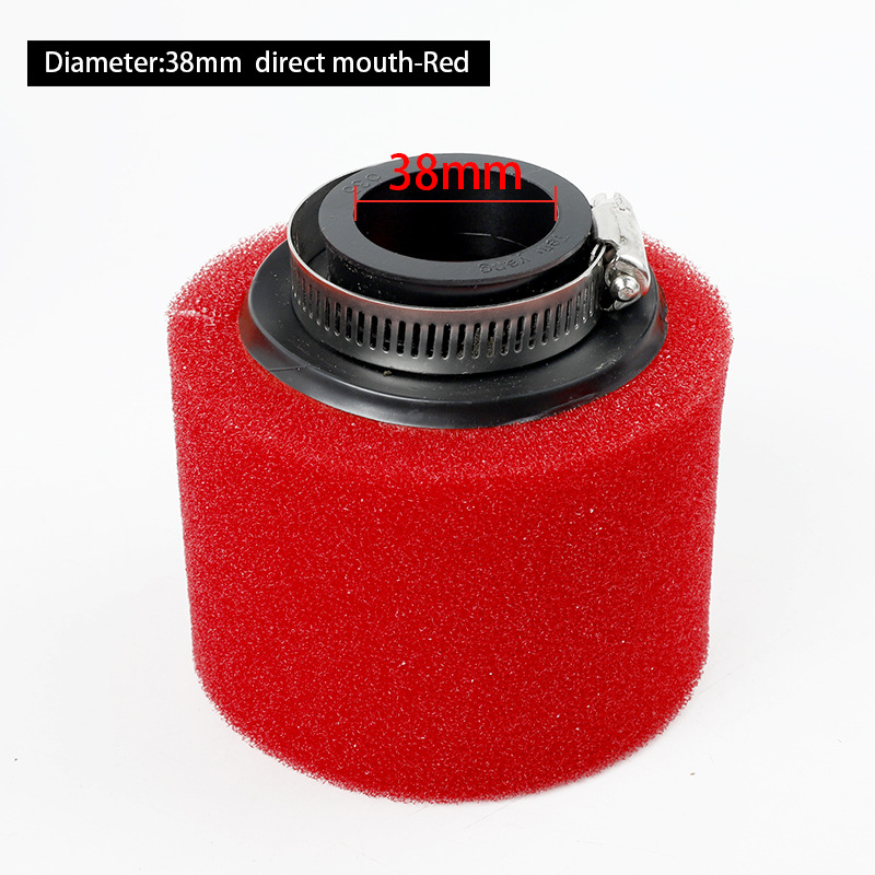 レッド 38MM ストレートスポンジ エアフィルター