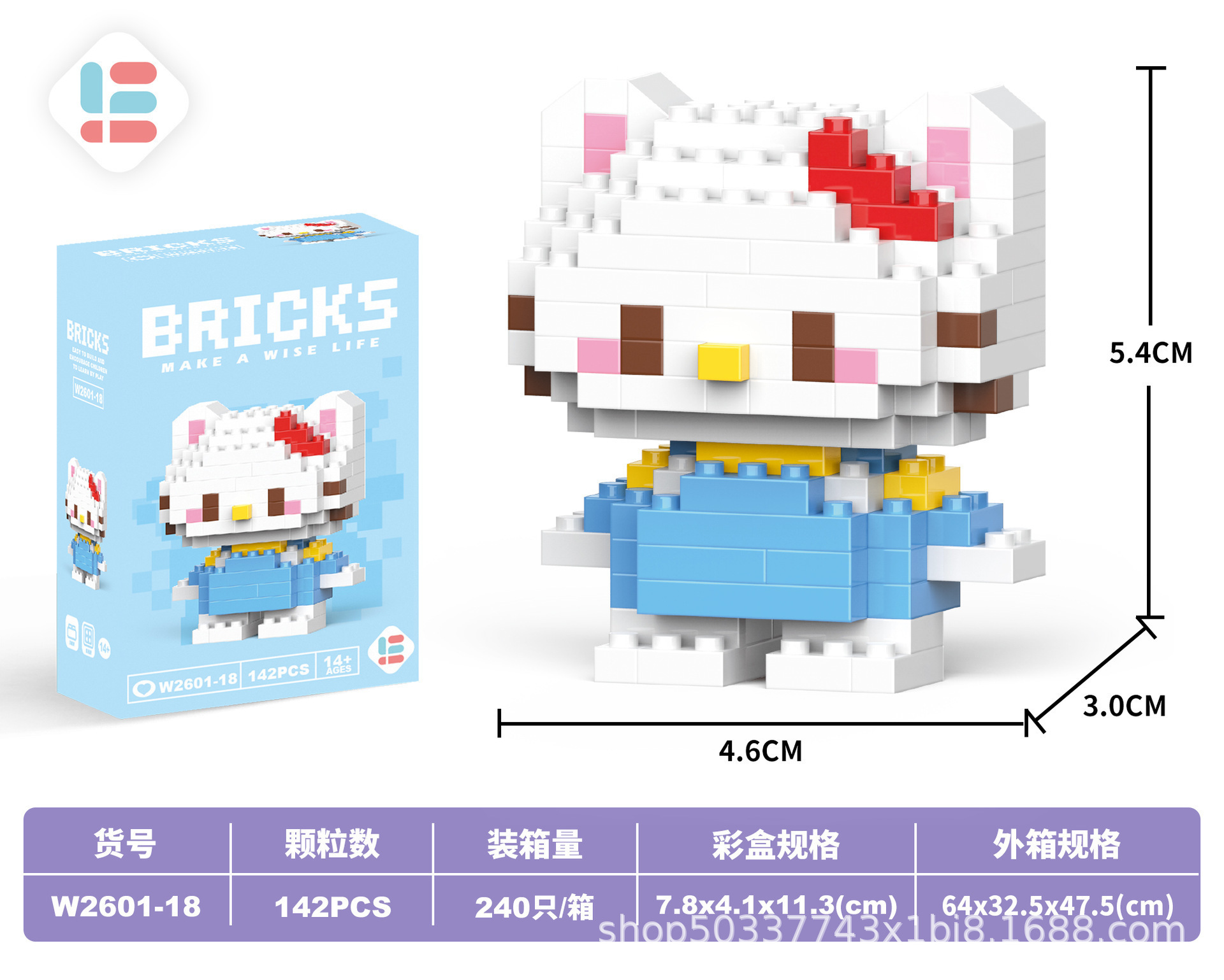 18ミニktキャットブルー142PCS