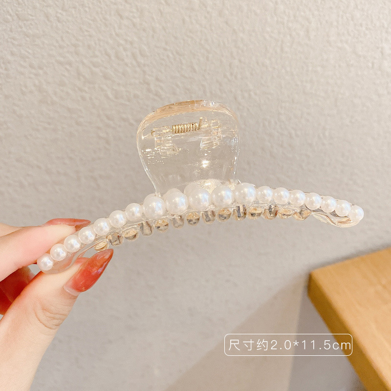 4 # 透明プラスロングヘアクリップ