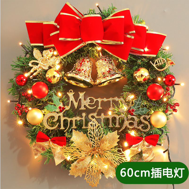 60 CM大紅結花輪付電灯