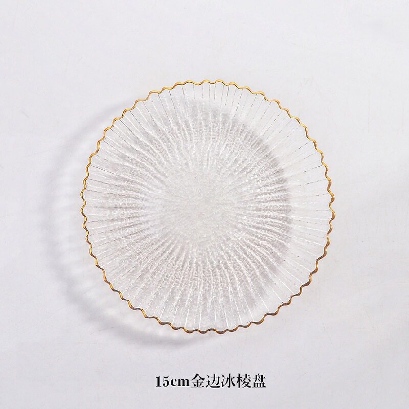 【Sサイズ】金縁透明花縁プレート