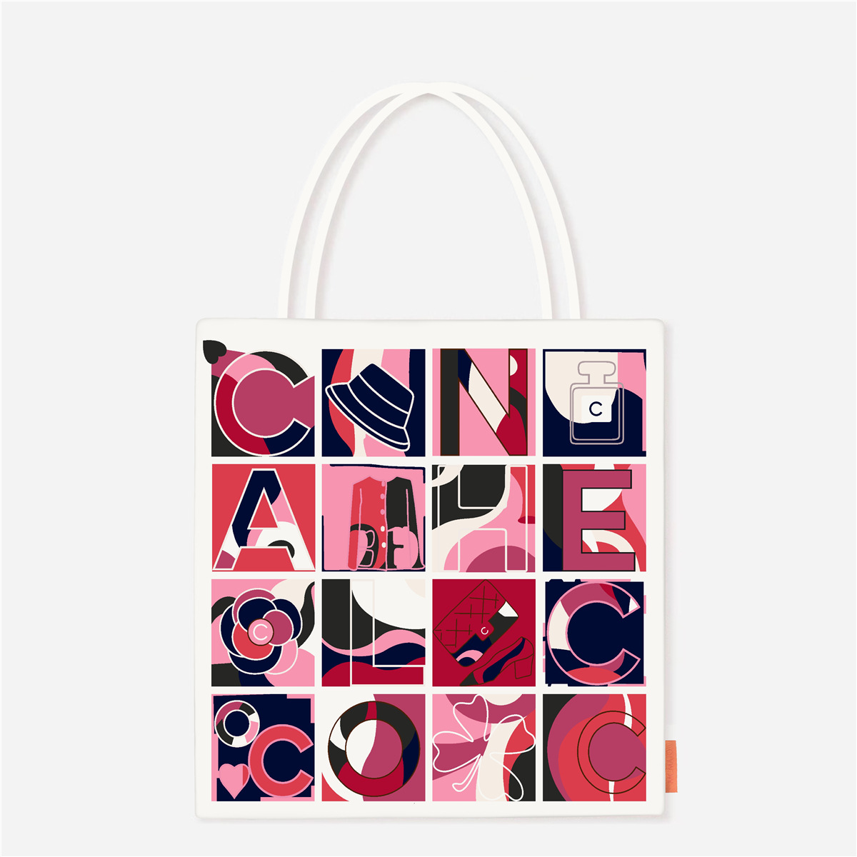 ローズレッドのチェック柄