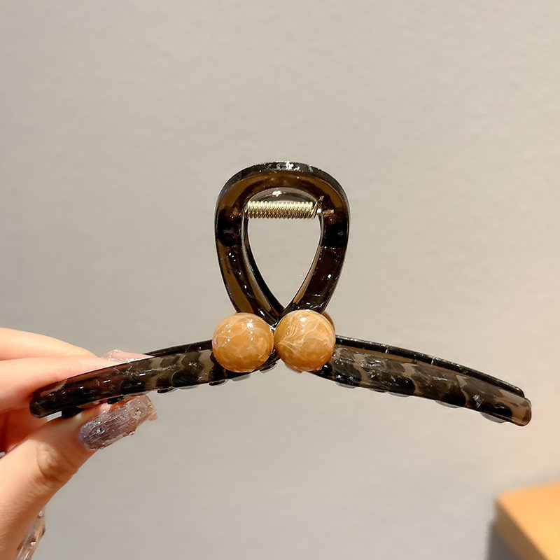 8#アンバーグロッシーパールクリップ 15cm