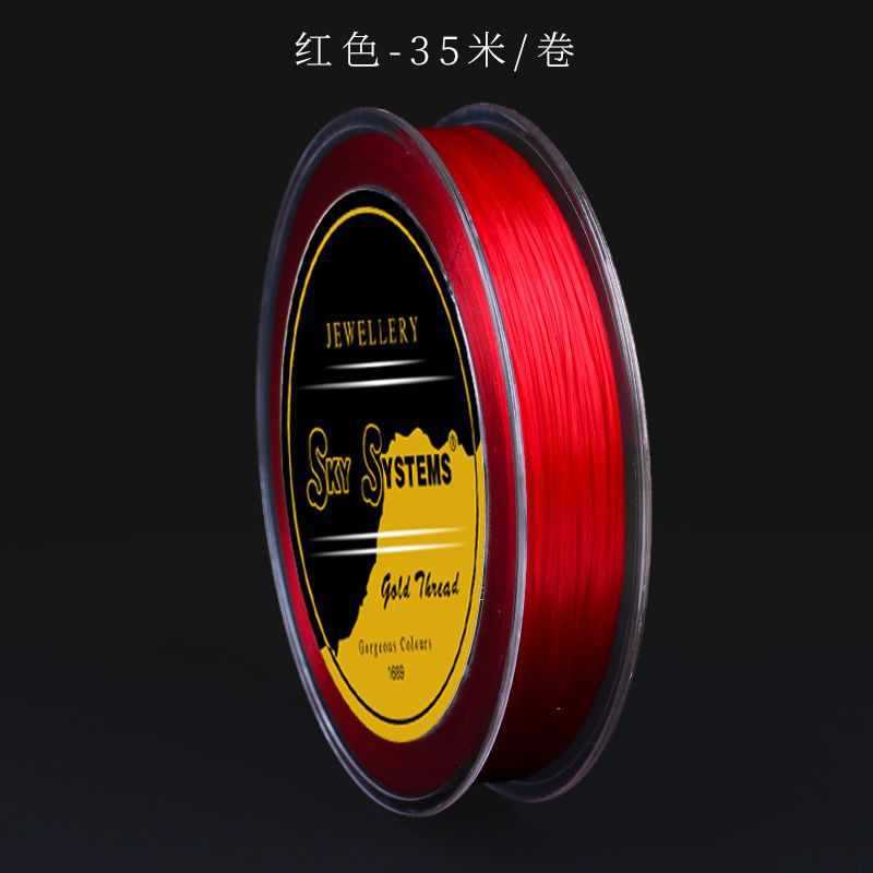 【輸入スカイフラットシルク】0.8レッド 35m