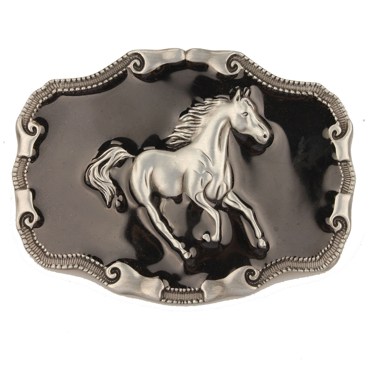 古代の銀滴る油の黒馬