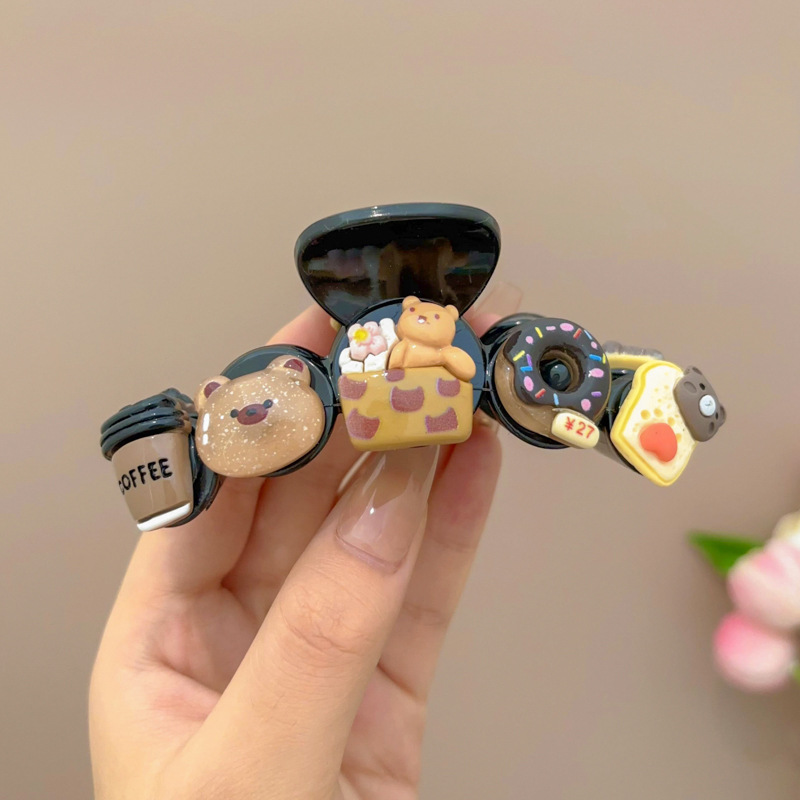 9#ドーナツ[光沢のある黒のボトムクリップ]