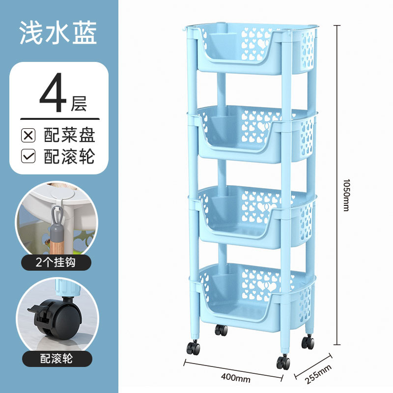 全かごの4層浅水青 + 車輪を厚くする