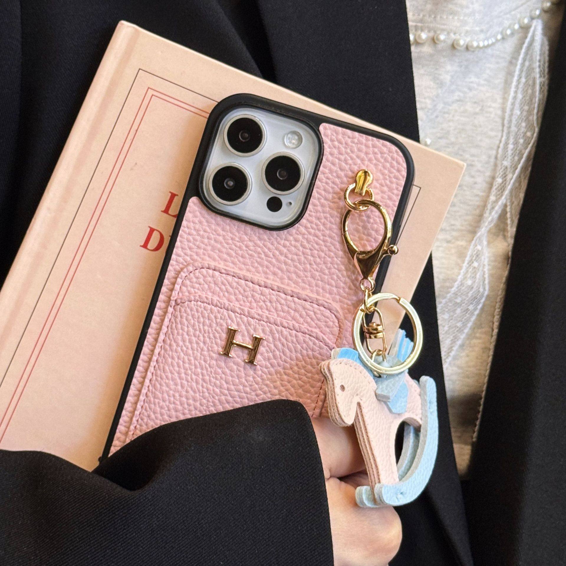 ピンクライチ柄カード+ライチ柄ヤオヤオ馬