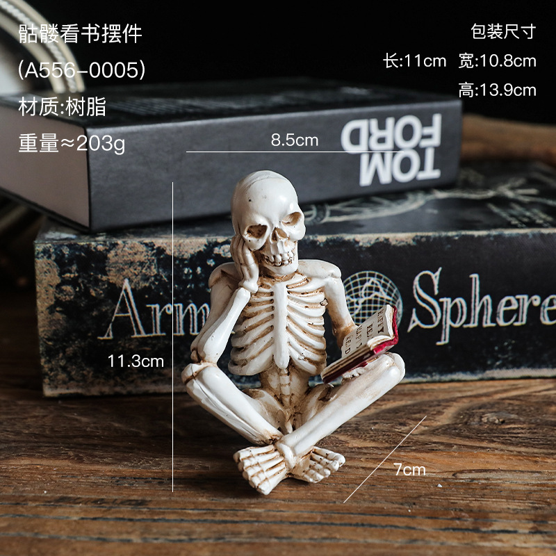 A556-0005 スケルトン座り姿勢読書