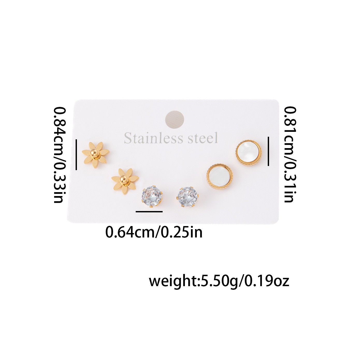 フラワーチタンスチールピアス