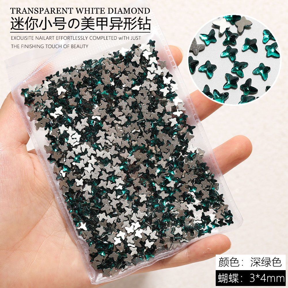 ダークグリーン-[モルフォ蝶-3x4mm]