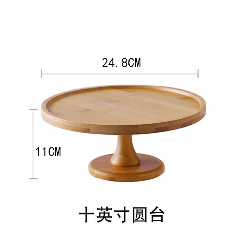 10インチ竹製丸テーブル (直径24.8cm)