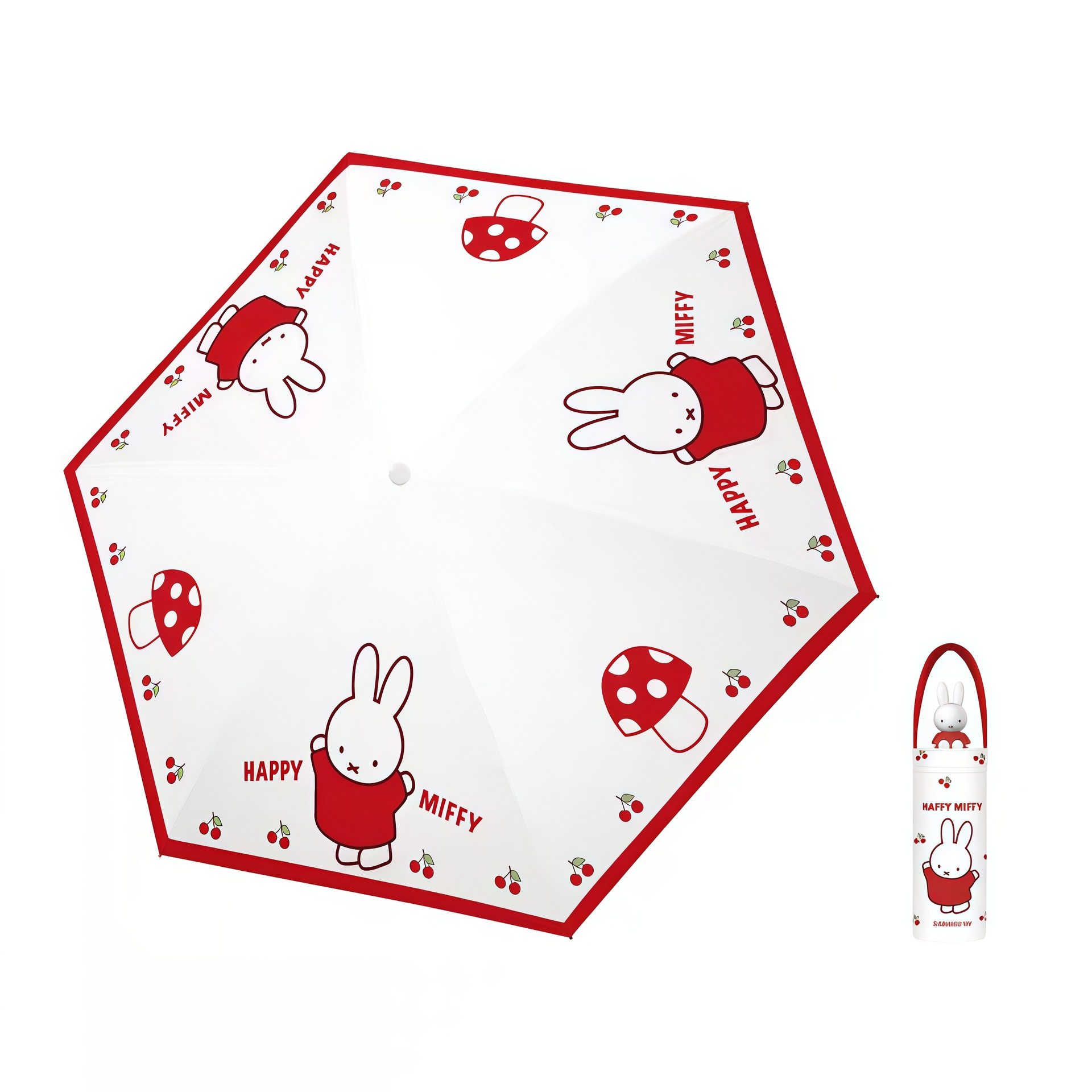 本物のミッフィー【キノコ】レッドエッジ立体50% off傘