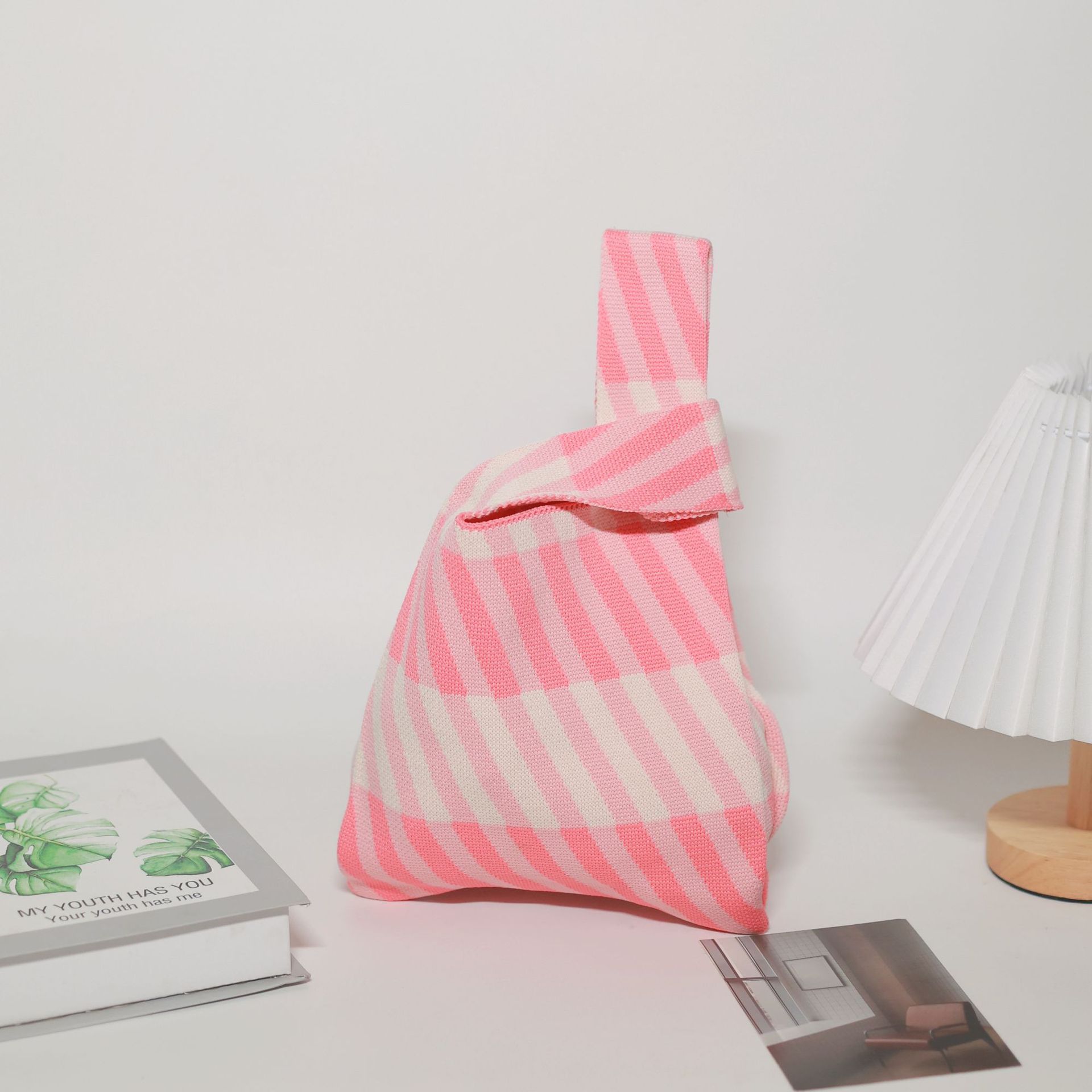 斜めストライプ - ピンク