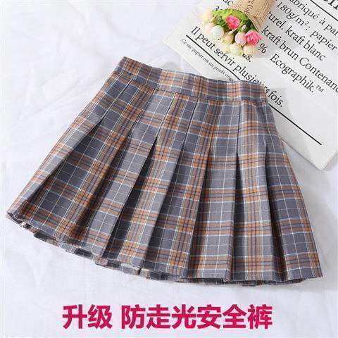 新しいスタイルのグレーのチェック柄プリーツスカート