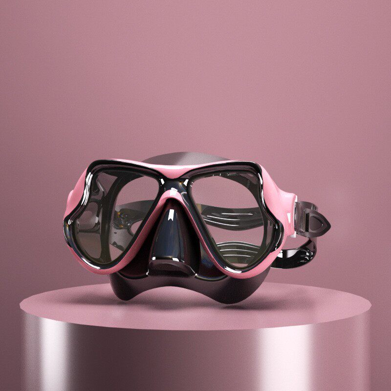500 リキッドピンクとブラックのダイビングゴーグル