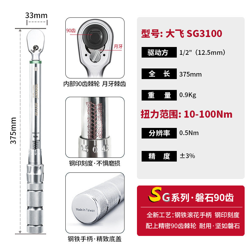 1/2inch ダフェイトルク 10-100Nm
